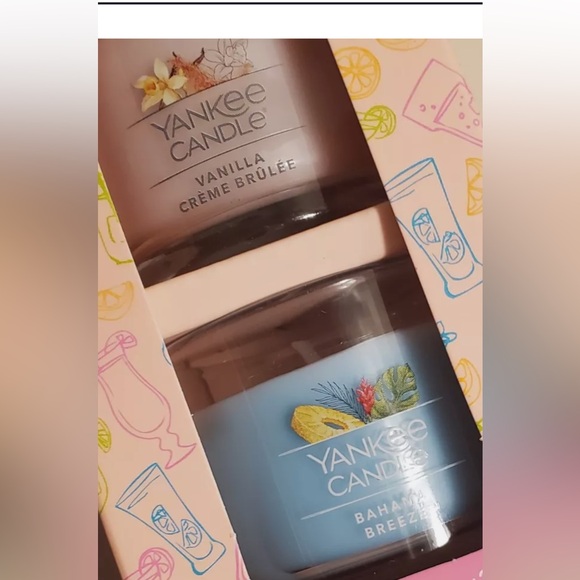 YANKEE CANDLE Mini Small Candles GIFT SET Creme Brulee Strawberry Bahama Breeze - Picture 3 of 6